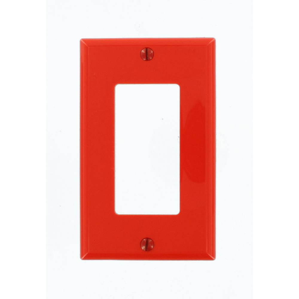 Leviton 1 Gang Decora Nylon Wall Plate Red 80401 Nr The Home Depot