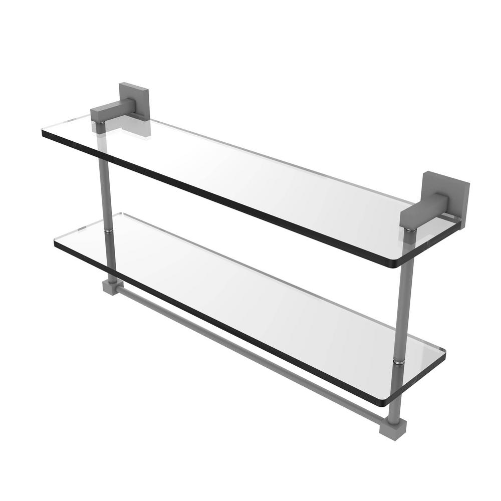 2 tier glass bathroom shelf