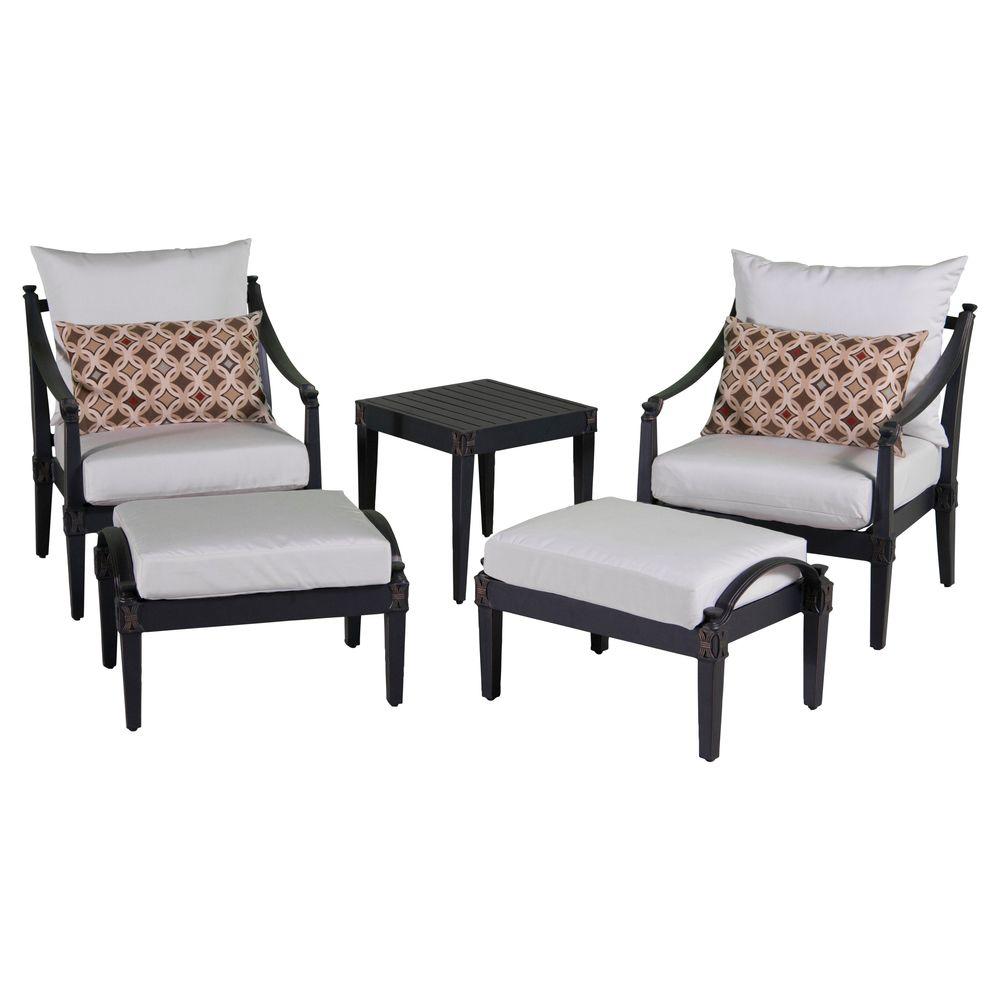 Rst Brands Astoria 5 Piece Patio Club Chair And Ottoman Set With