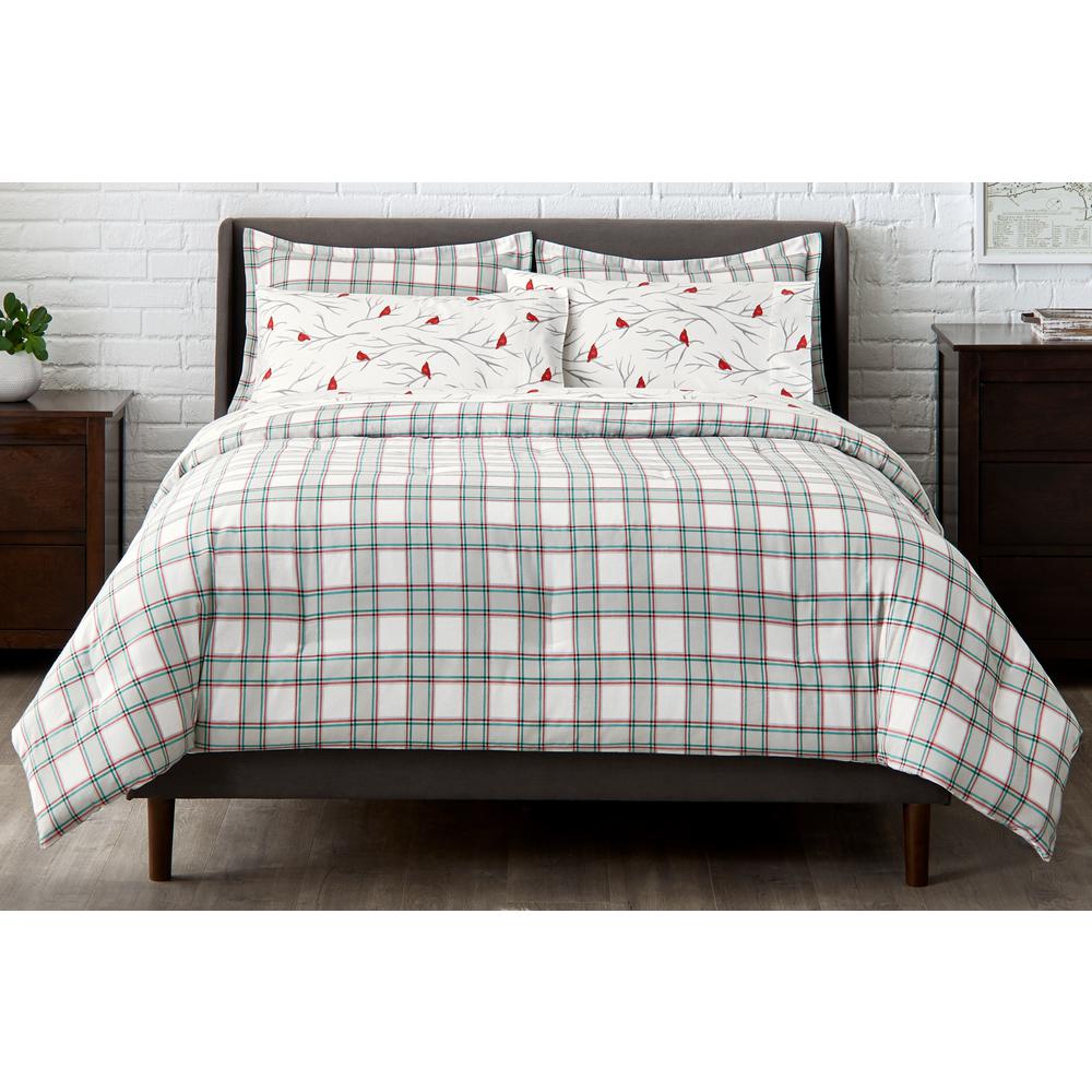 Stylewell 3 Piece King Flannel Comforter Set In Cardinal Red And