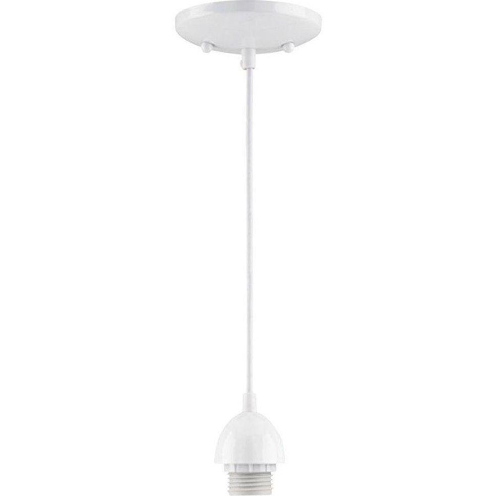 1-Light White Adjustable Mini Pendant-7028600 - The Home Depot