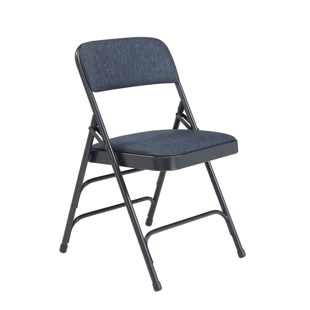Folding Chair Tables Chairs Furniture The Home Depot Nps 2300 Series Blue Fabric Upholstered Triple Brace Premium Folding Chair