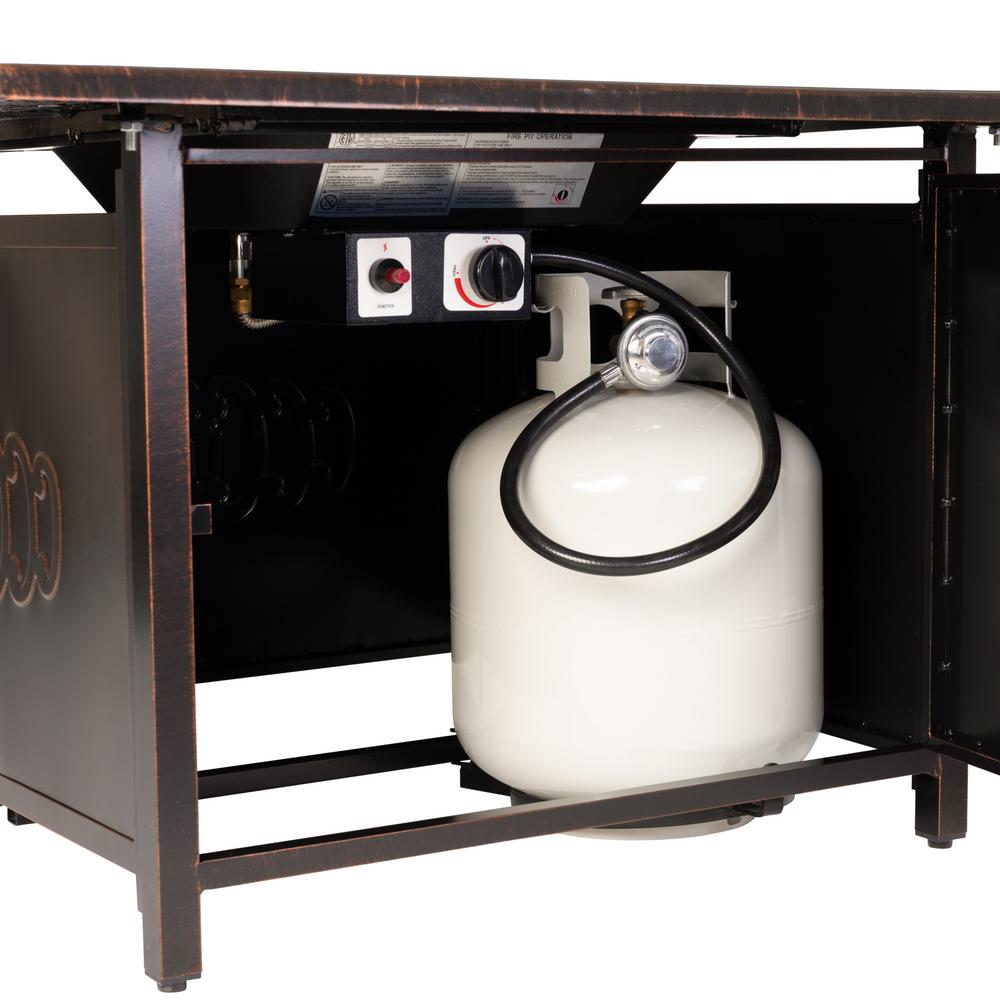 Fire Sense Dynasty 44 In X 24 In Square Aluminum Propane Fire