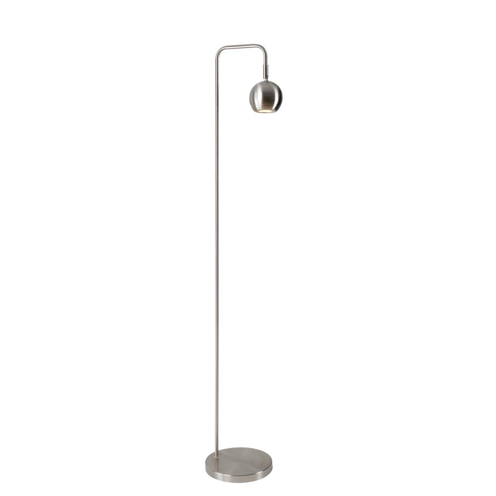 Kenroy Home Romeo 55 In Brushed Steel Floor Lamp With Metal Shade Brushed Steel Floor Lamp With Metal Shade