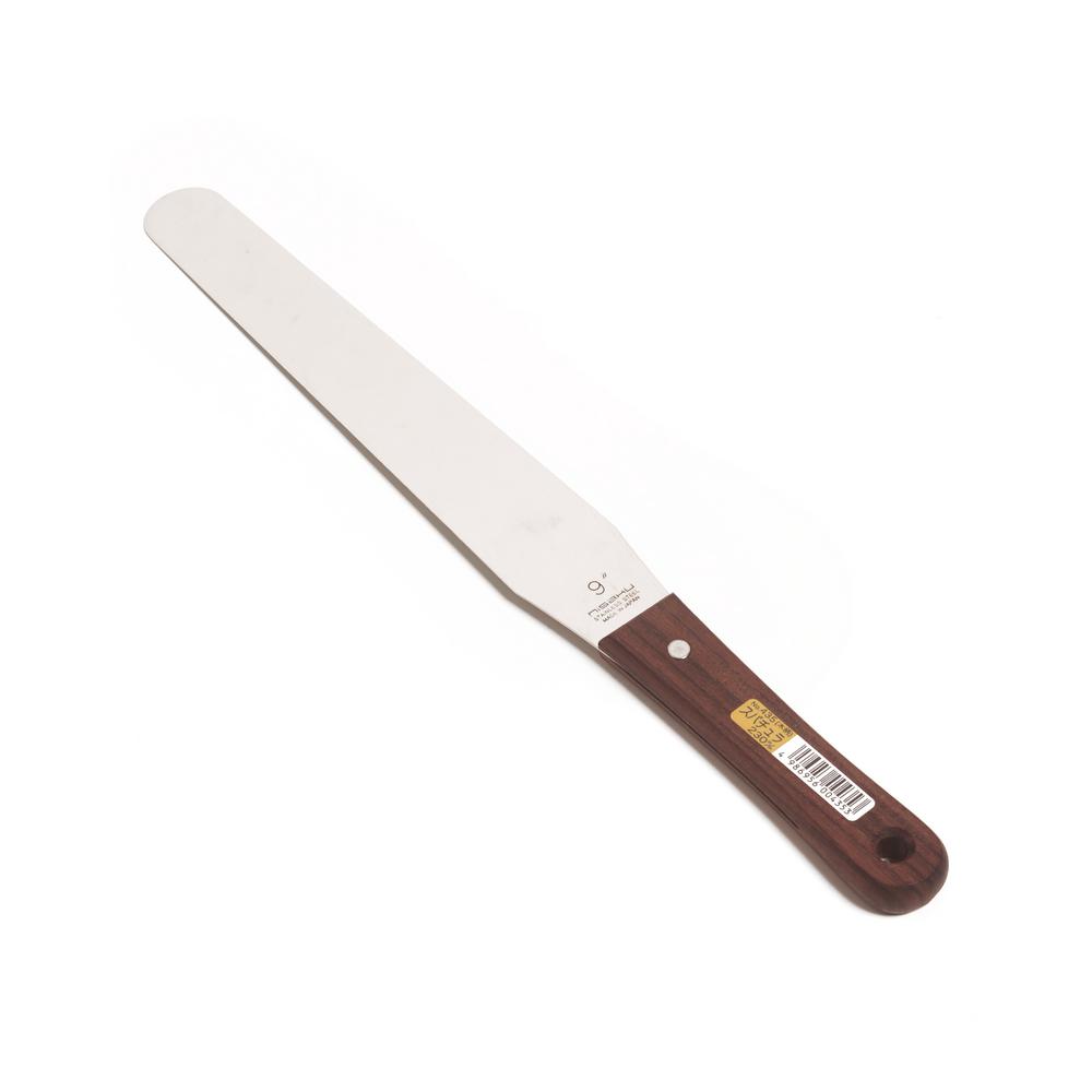 Nisaku 9 inch Stainless Steel Wooden Handle Spatula by Nisaku