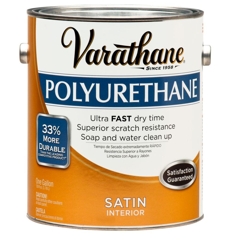 Varathane 1 Gal. Amber Satin Interior Polyurethane-266253 - The Home Depot