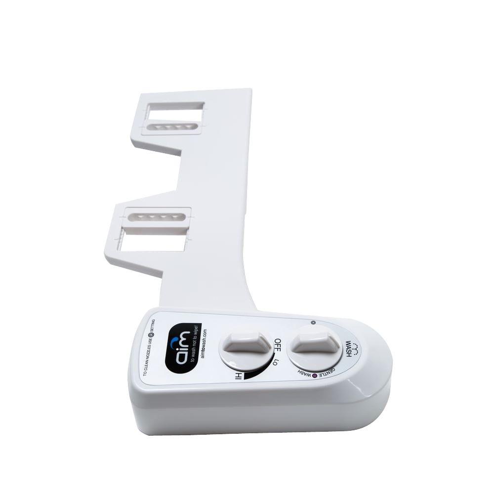 Aim to Wash! Dual Nozzle Self Cleaning Bidet Attachment for Elongated