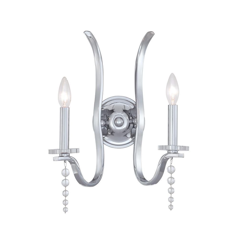 2 Light Chrome Wall Mount Sconce 1582 Ch The Home Depot Internet 302034294 2 Light Chrome Wall