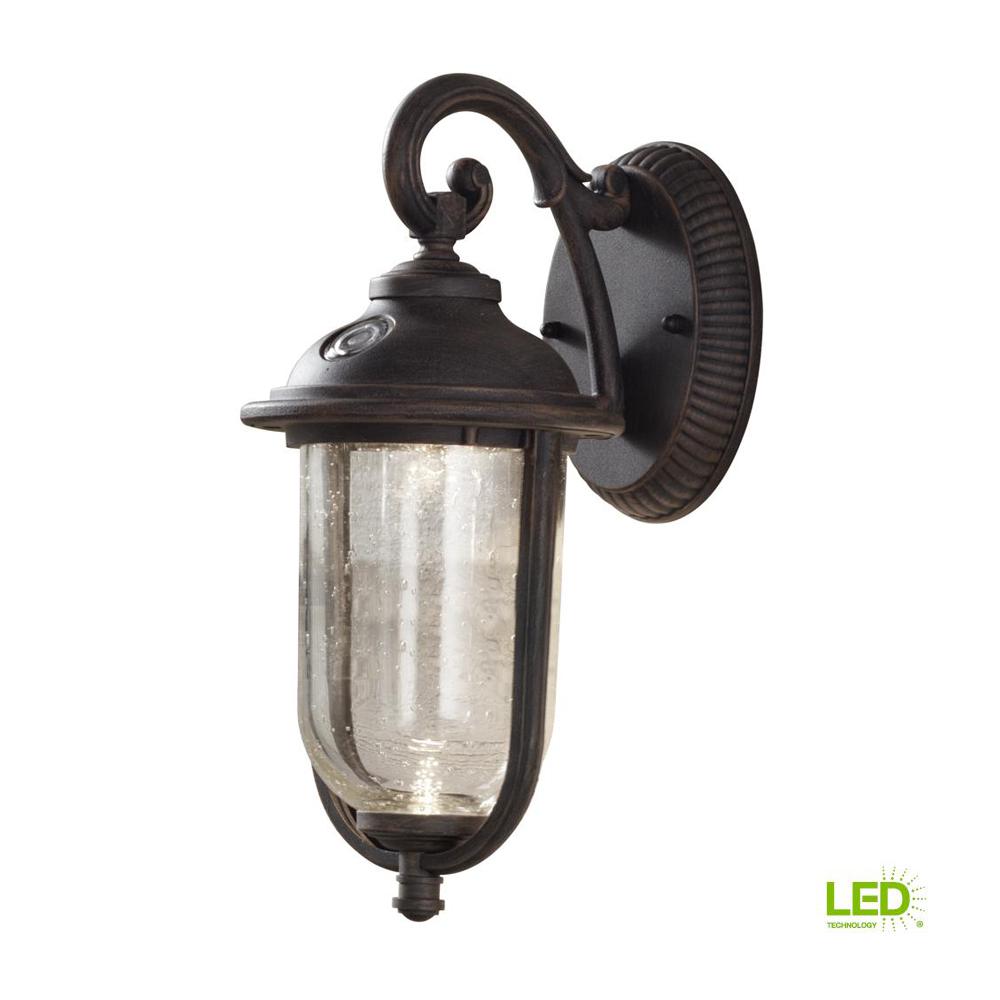 Dusk To Dawn Outdoor Wall Mounted Lighting Perdido Rustic Bronze Outdoor Integrated