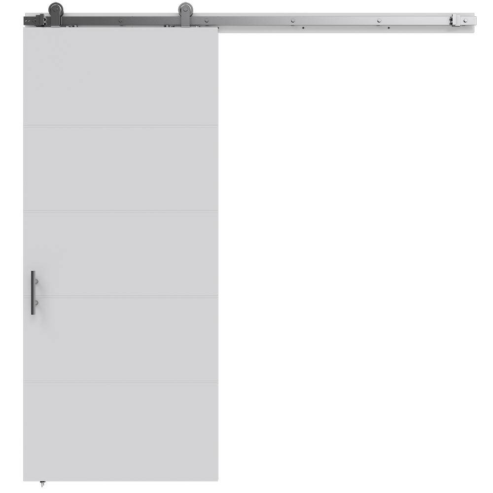 Jeld Wen Barn Doors Interior Closet The Home Depot Studio Primed Molded Composite Mdf Barn Door With Modern
