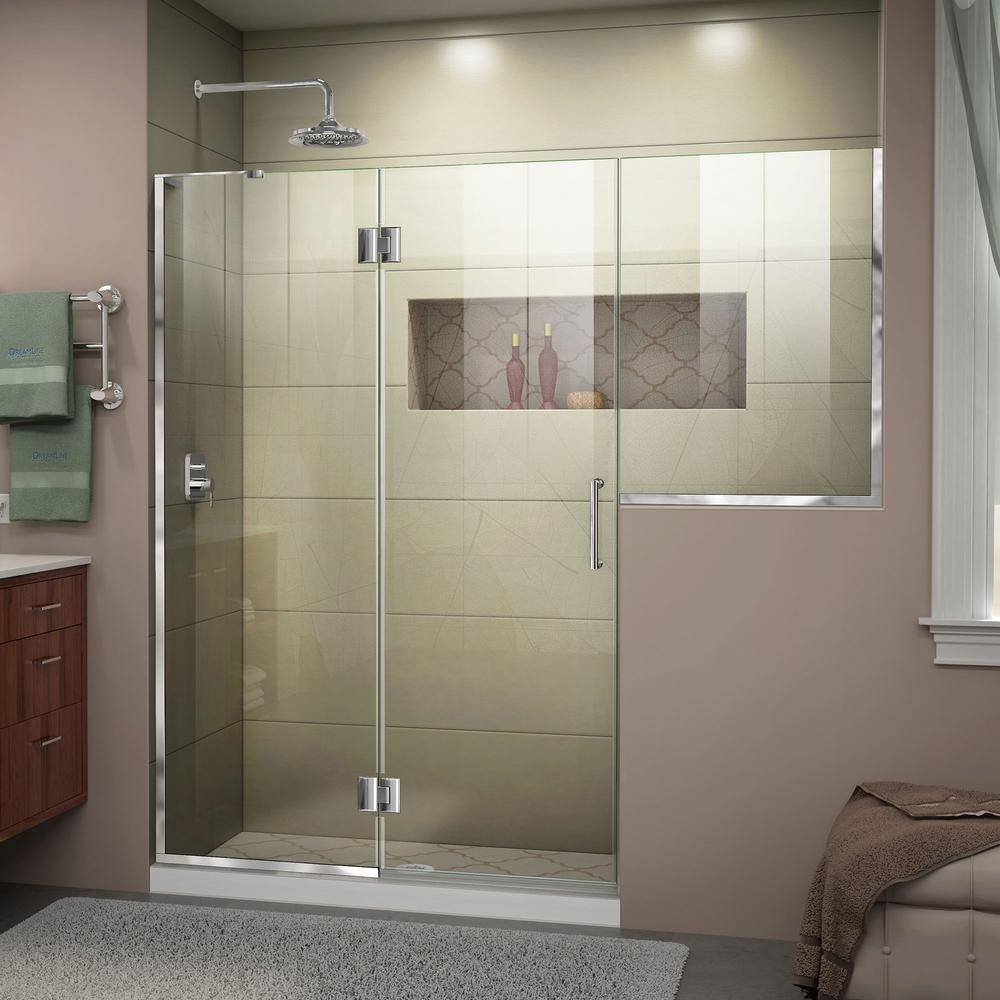 DreamLine Unidoor-X 59 in. to 59-1/2 in. x 72 in. Frameless Hinged ...