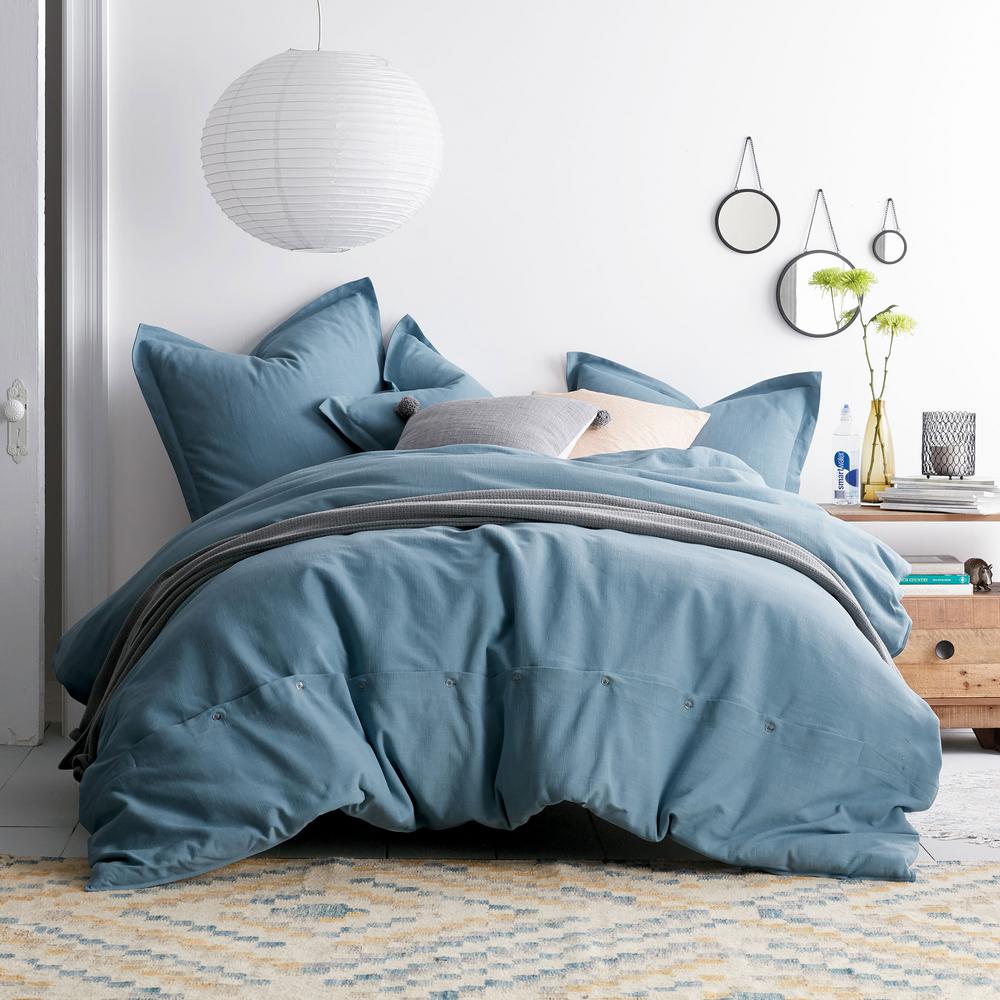 Cstudio Home By The Company Store Asher Solid 2 Piece Sea Blue