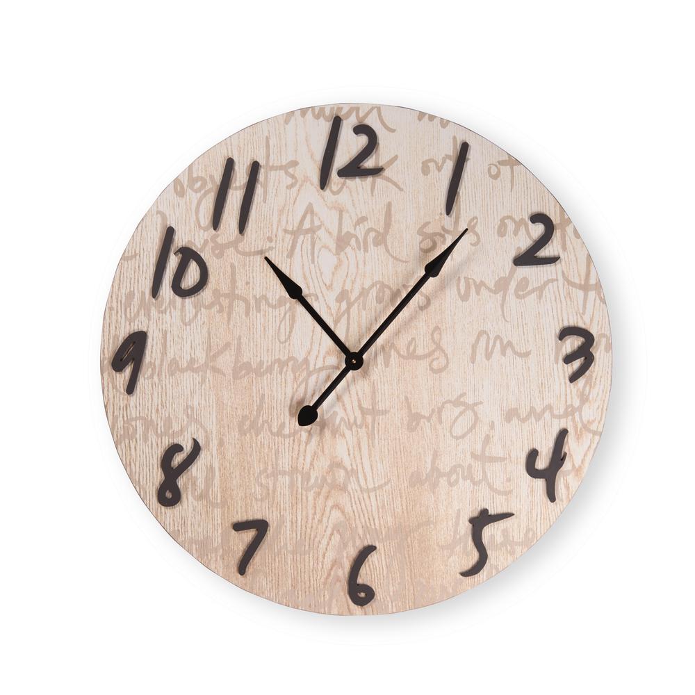 Home Decorators Collection Script Wall Clock9919100440 The Home Depot