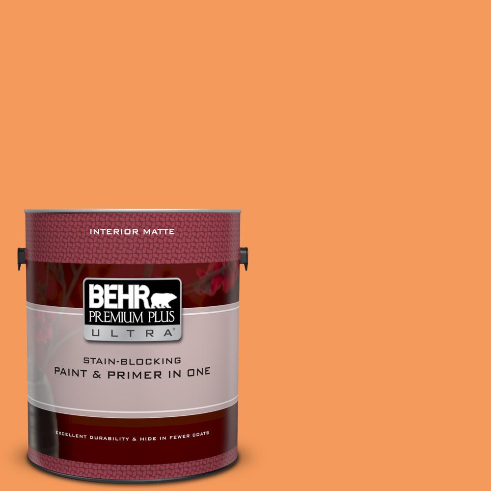 Behr Premium Plus Ultra 1 Gal 260b 6 Blaze Orange Matte Interior 260b 6 Blaze Orange Matte Interior Paint
