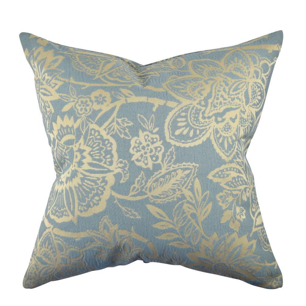 Vesper Lane Light Blue Damask Flocked Throw Pillow Dm06lbz20i The Vesper Lane Light Blue Damask Flocked Throw Pillow