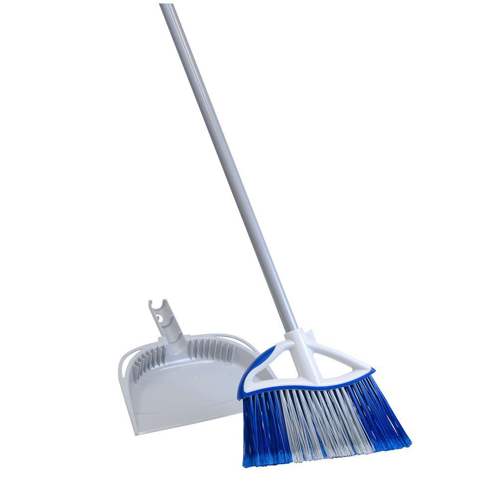 Quickie 11.5 inch Dual Action Angle Broom and Dust Pan Set by Quickie