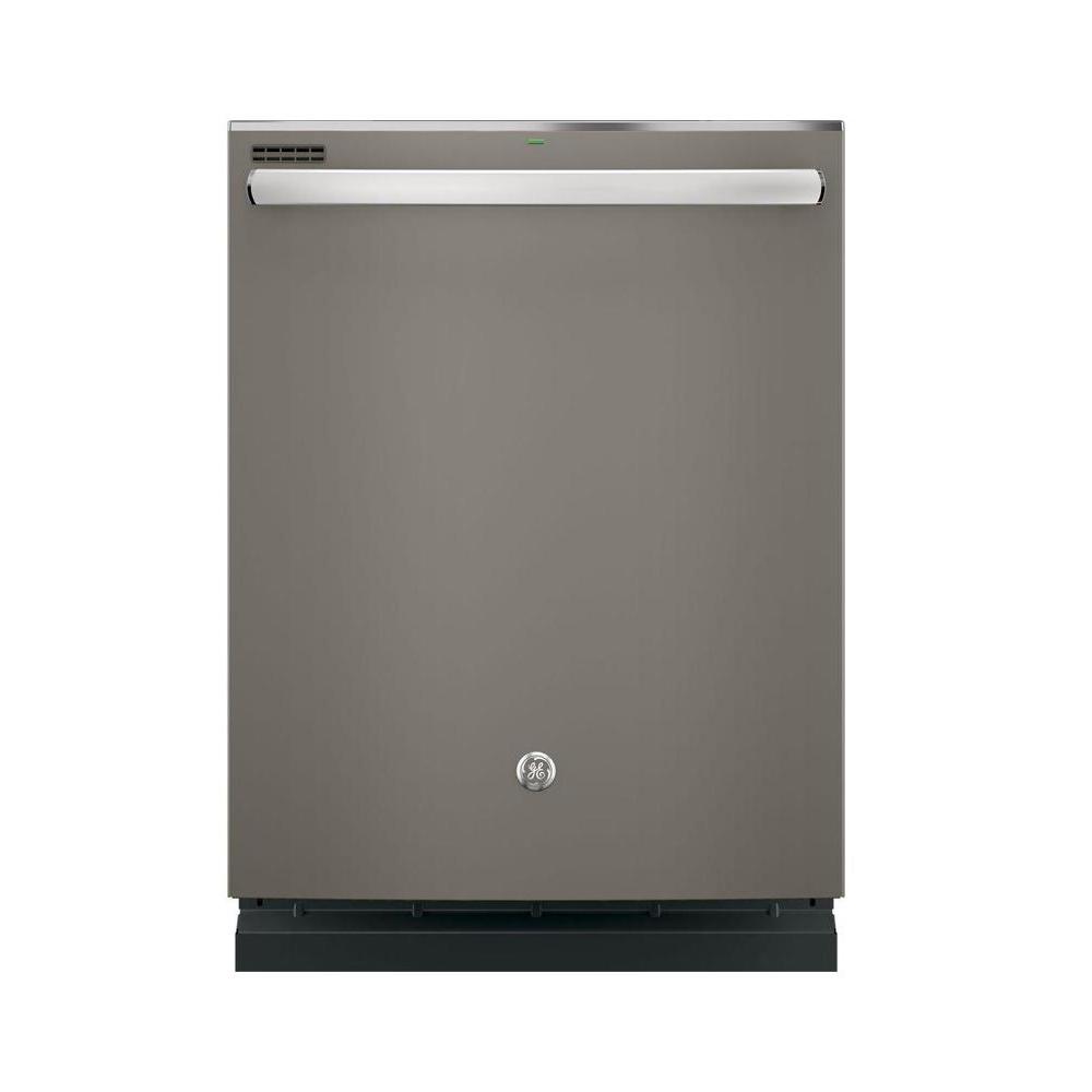 GE Top Control Dishwasher in Slate with Hybrid Stainless Steel Tub and