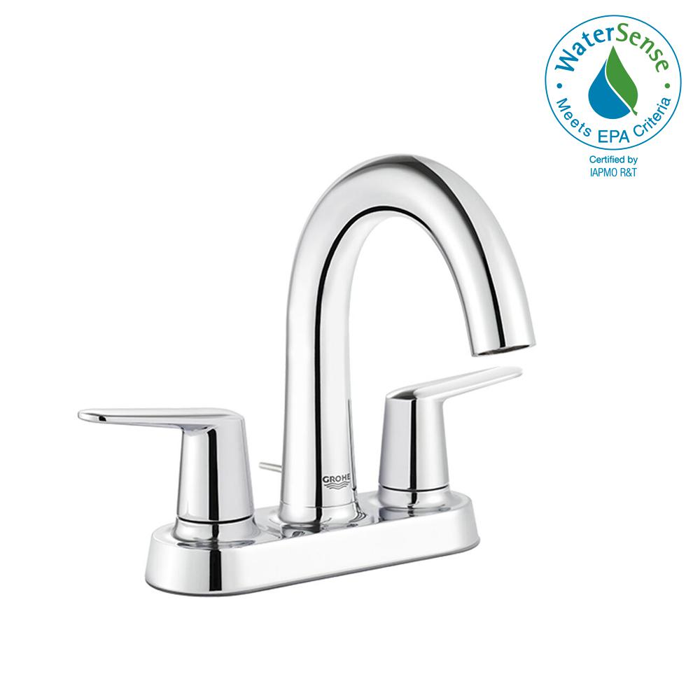 Grohe Ve 4 In Centerset Two Handle High Spout Bathroom Faucet Grohe Ve 4 In Centerset Two Handle High Spout Bathroom Faucet Starlight