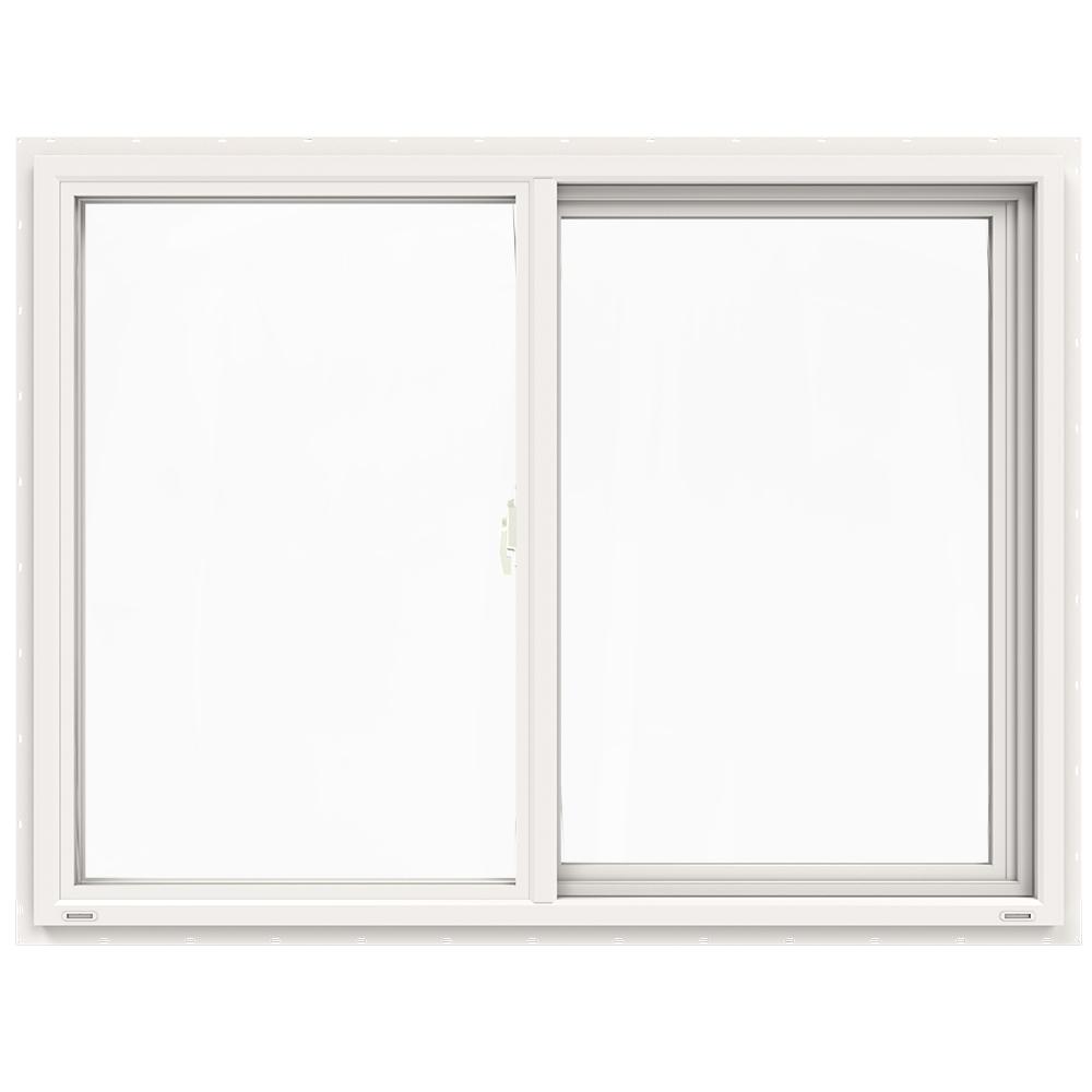 Jeld Wen 47 5 In X 35 V 4500 Series White Vinyl Left Handed Sliding Window With Fibergl Mesh Screen Jeld Wen 47 5 In X 35 V 4500 Series White Vinyl Left Handed Sliding Window With Fibergl Mesh Screen