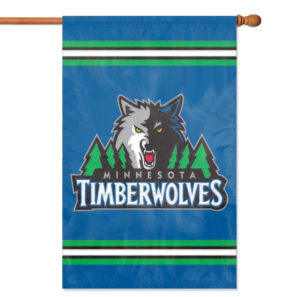 Party Animal Minnesota Timberwolves Applique Banner Flag Aftim