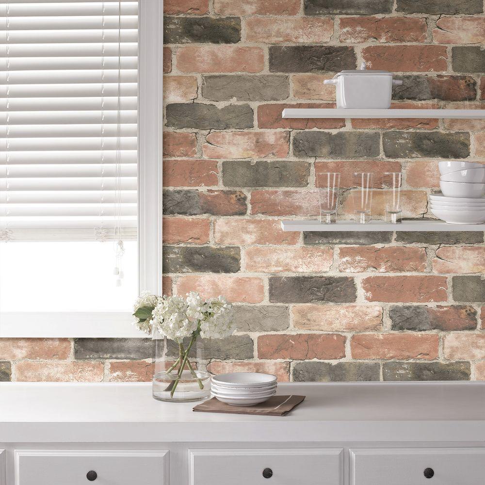 Peel & Stick Brick Wallpaper Home Decor The Home Depot