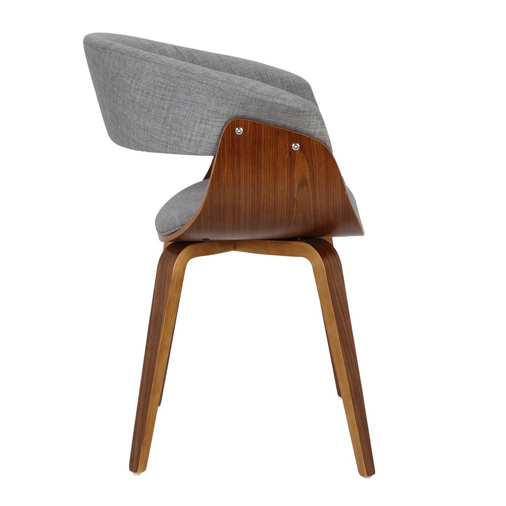 Lumisource Vintage Mod Walnut And Light Grey Dining Accent Chair Lumisource Vintage Mod Walnut And Light
