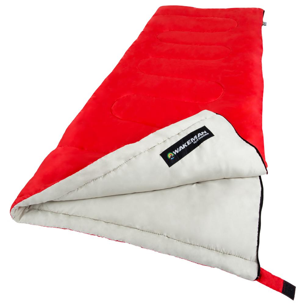 Wakeman Outdoors 75 In L 2 Season Sleeping Bag In Red M470023 The Home Depot