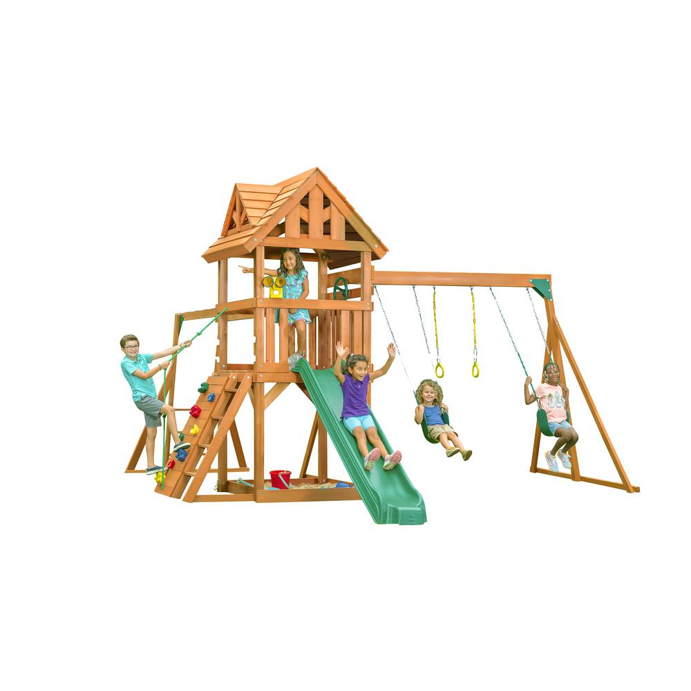 creative cedar designs woodlands swingset