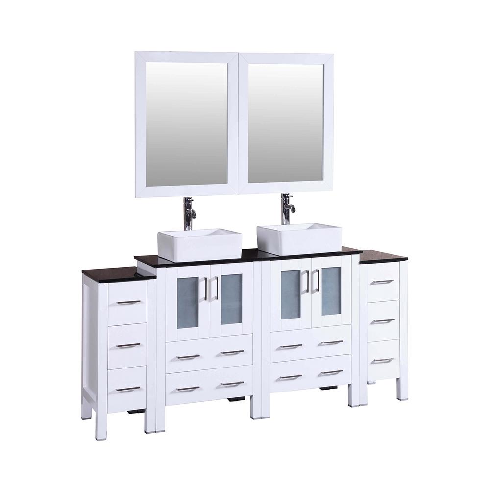 Bosconi 59.1 in. Double Vanity in Gray with Vanity Top in Green with