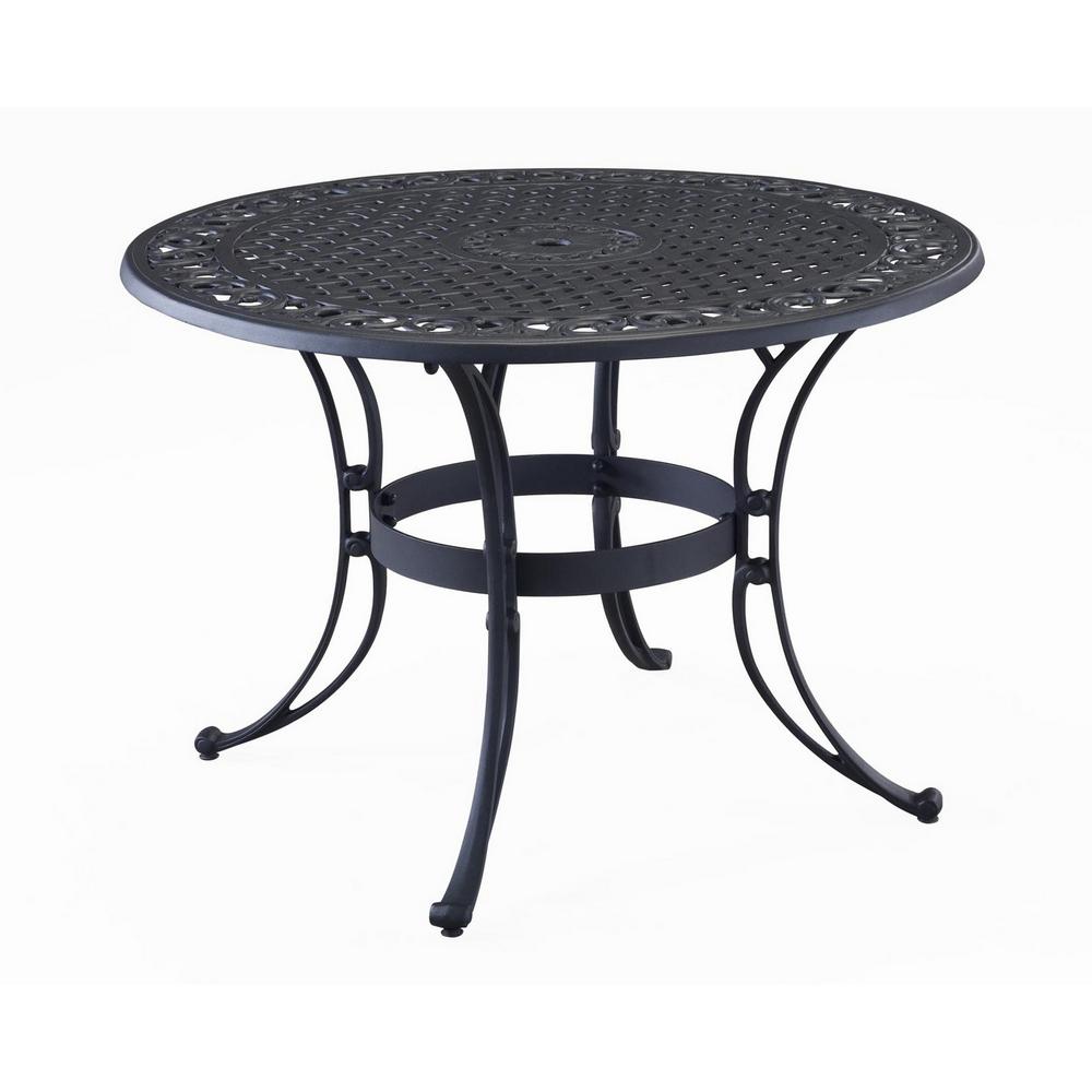 Umbrella Hole Black Patio Dining Tables Patio Tables The Home Depot