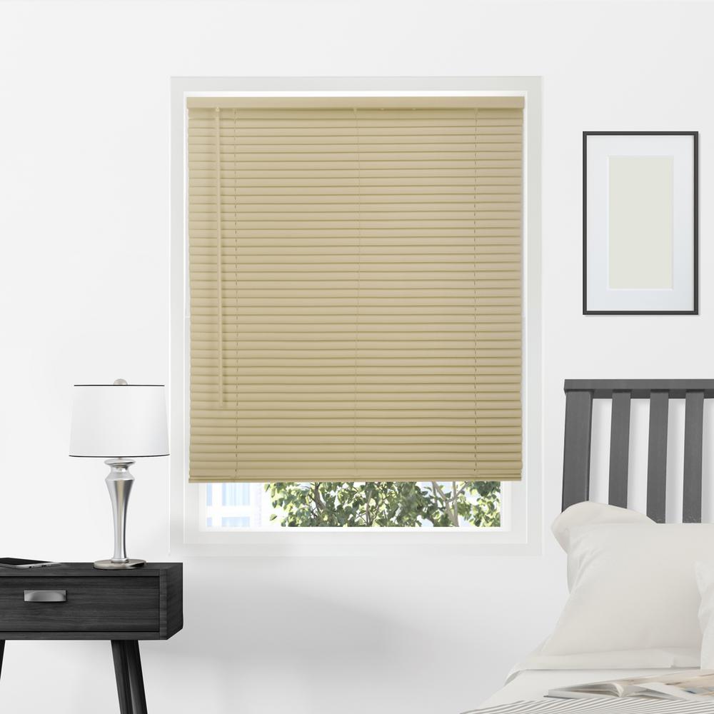 blinds mini vinyl chicology cordless inch gloss cappuccino gray blind grade commercial beige depot window smooth alabaster homedepot compare