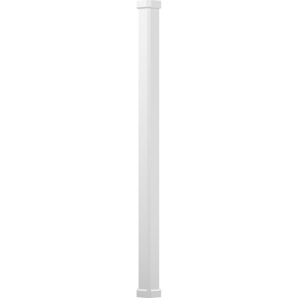 Ready For Paint w// Capital /& Base AFCO EA0608INFSPTUTU 6 x 8 Endura-Aluminum Column Primed Fluted Non-Tapered Square Shaft For Post Wrap Installation