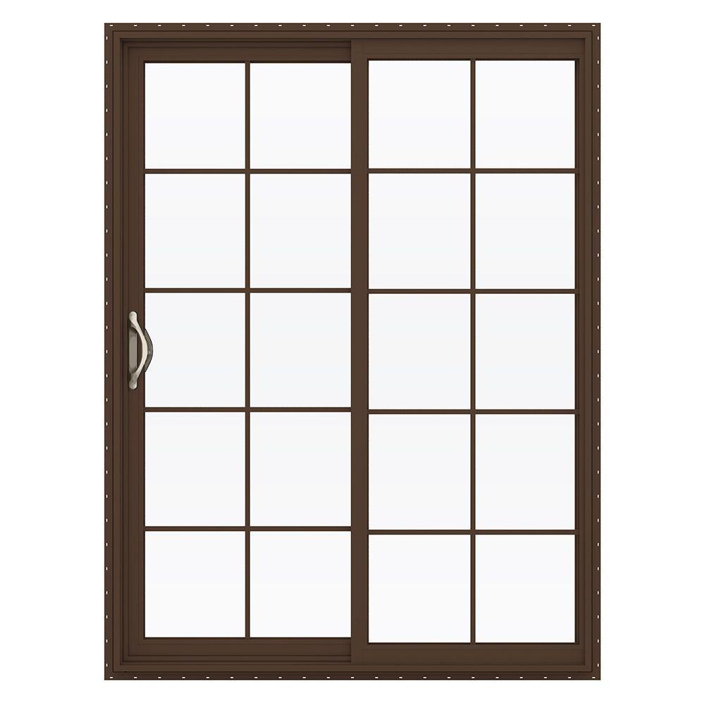 JELDWEN 60 in. x 80 in. V2500 Series Vinyl Sliding Patio Door with
