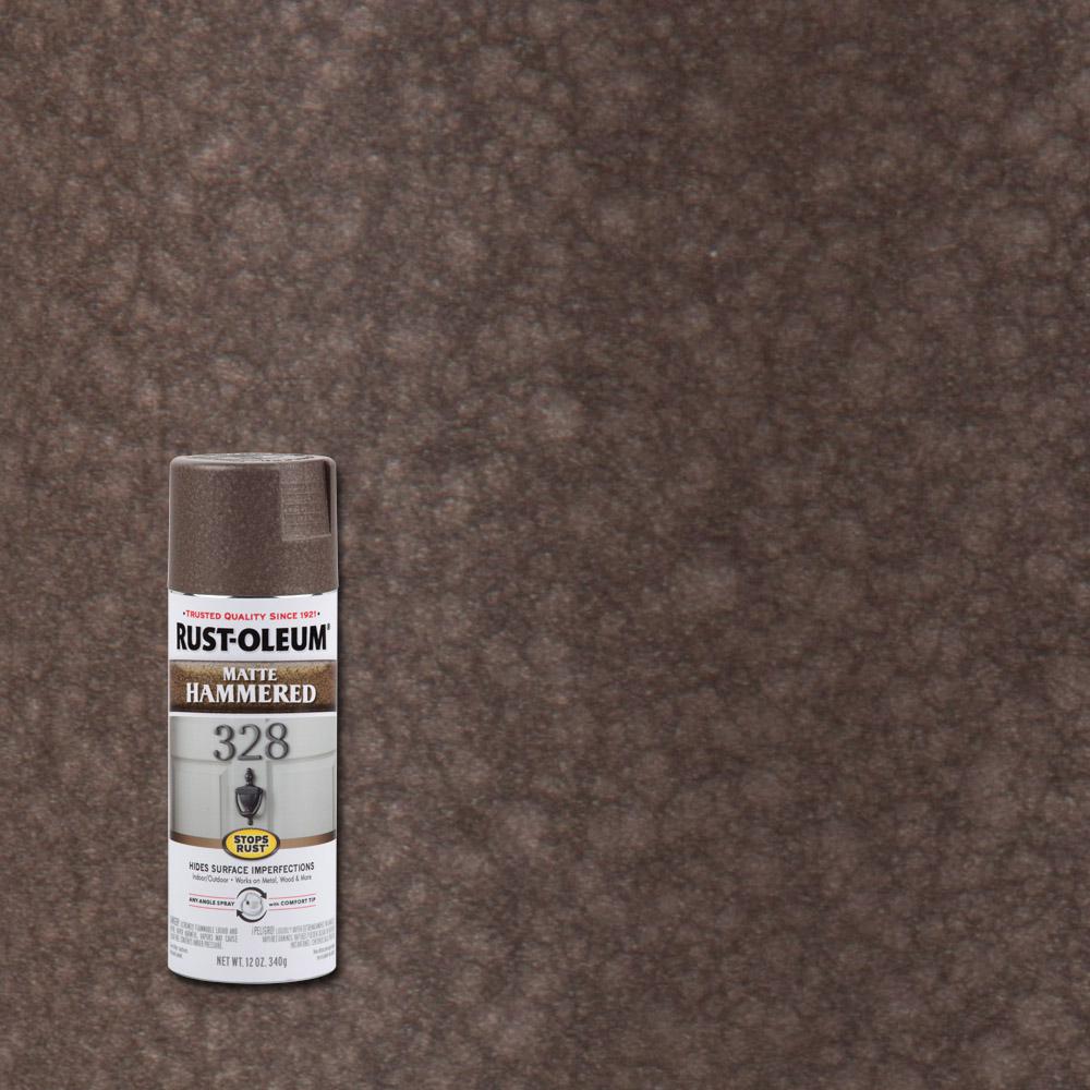 Rust-Oleum Stops Rust 12 oz. Hammered Matte Brown Protective Spray ...