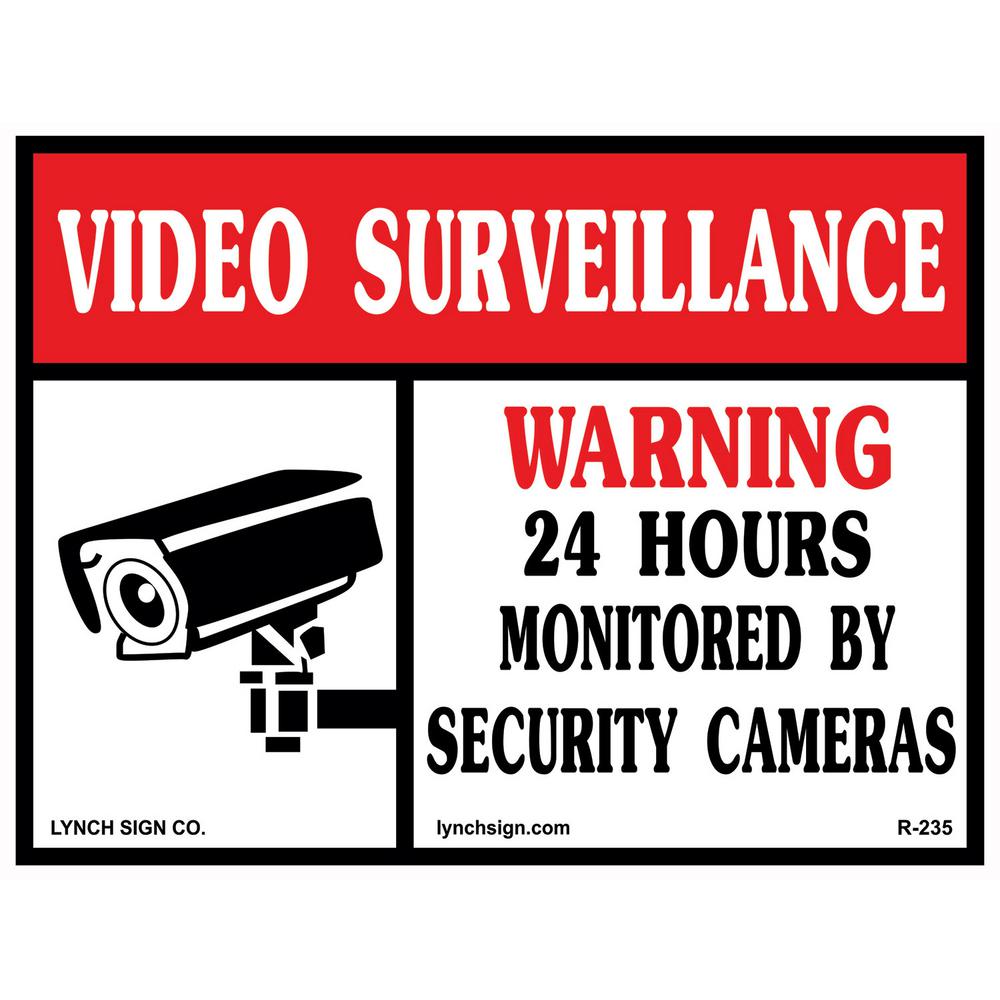 14 in. x 10 in. Video Surveillance Sign Printed on More Durable, Thicker, Longer Lasting Styrene