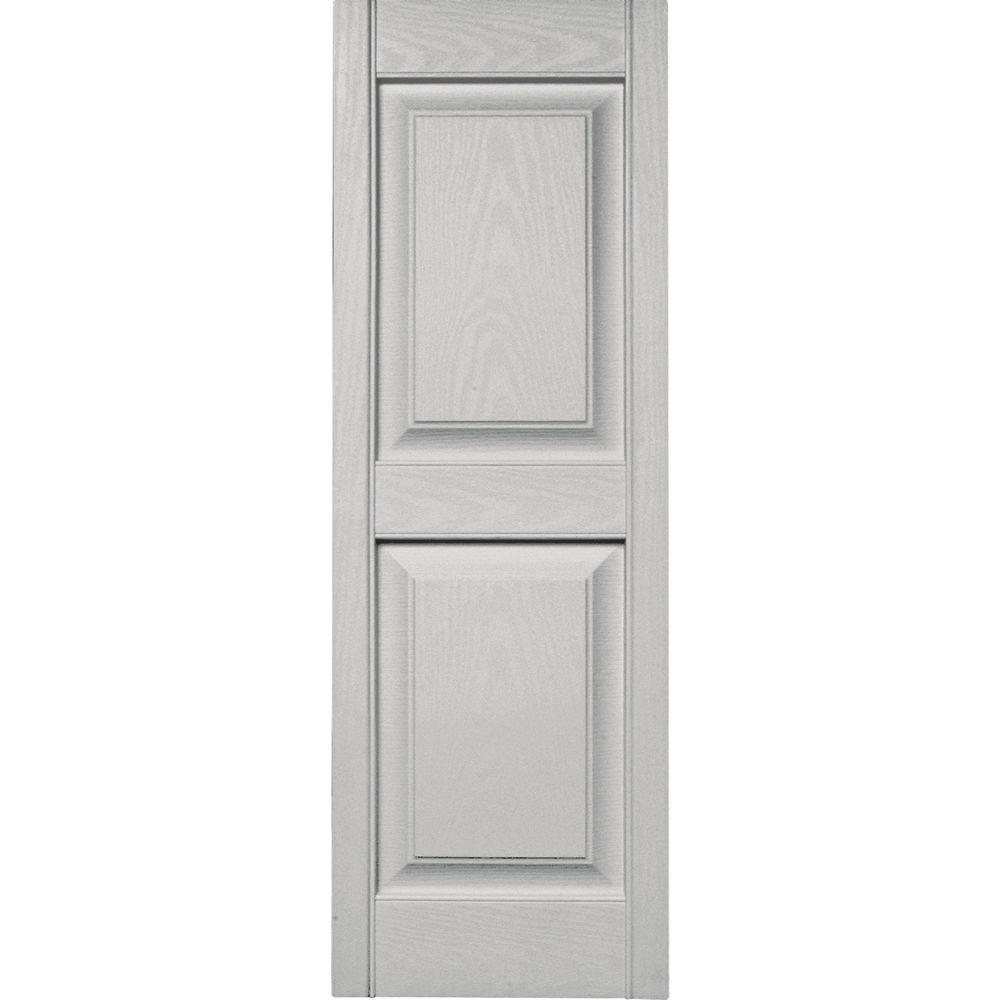 Builders Edge 15 in x 43 in Raised Panel Vinyl Exterior Shutter Pair in #002 BLK