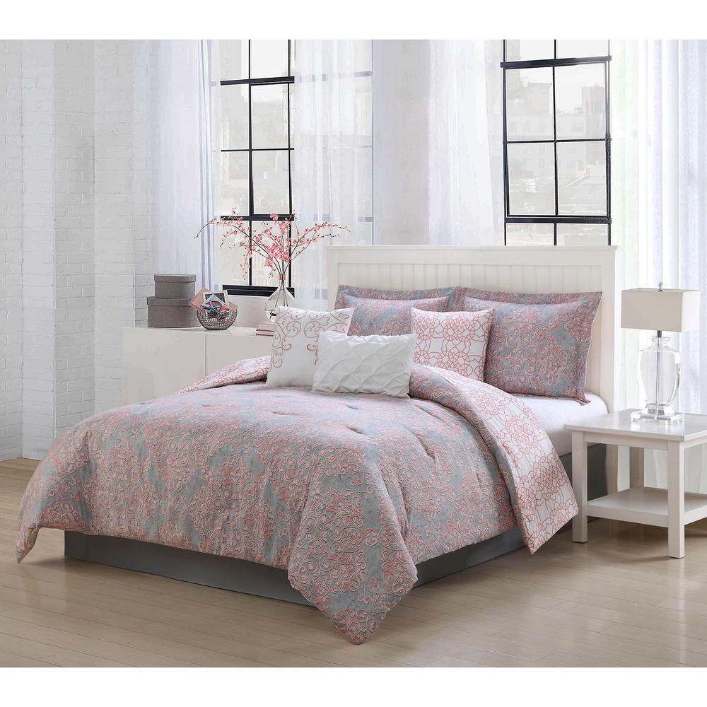 pink and grey bedding sets