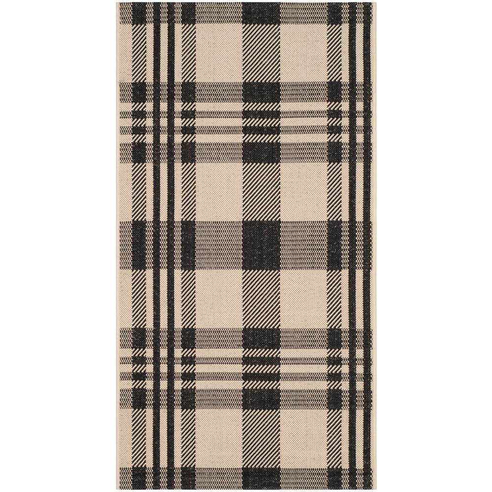 Safavieh Courtyard Black Bone 3 Ft X 5 Indoor Outdoor Area Rug