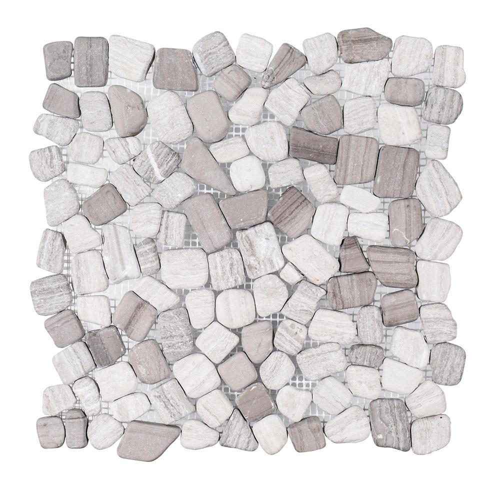 Fireplace Pebble Tile Natural Stone Tile The Home Depot