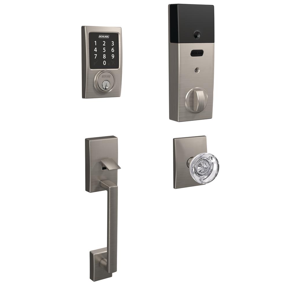 Schlage Century Satin Nickel Connect ZWave Plus Touchscreen Deadbolt