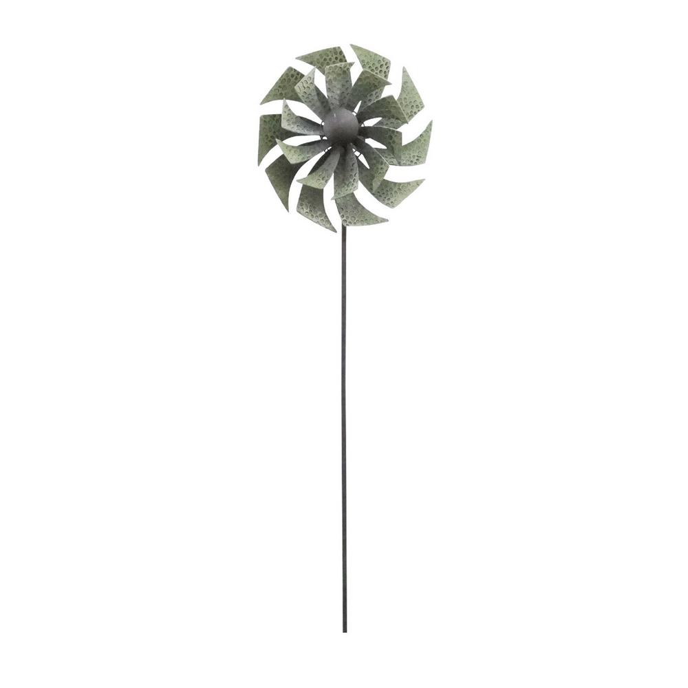 Alpine 72 in. Green Metal Windmill Garden Stake-NCY244 ...