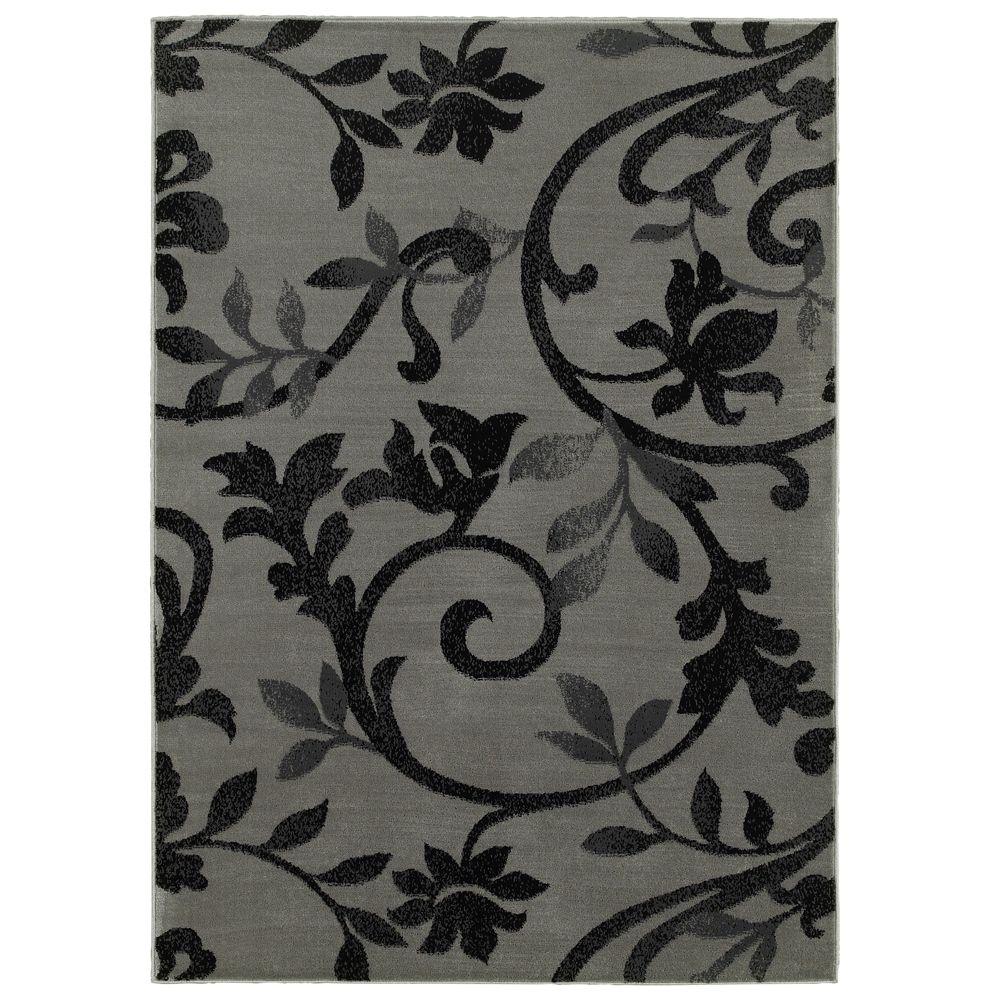 Lr Resources Grace Gray Black 4 Ft X 6 Plush Indoor Area Rug