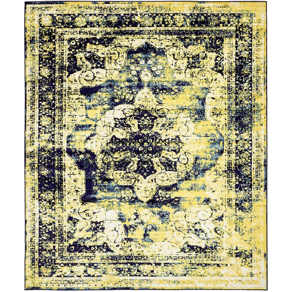 Unique Loom Monaco Navy Blue and Yellow 8 ft. x 10 ft. Area Rug3137840