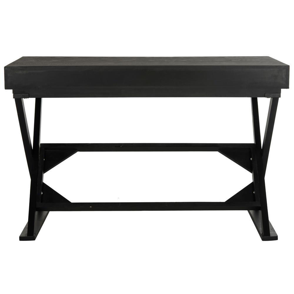 Safavieh Gilbert Distressed Black Desk With 3 Drawers Amh1525a