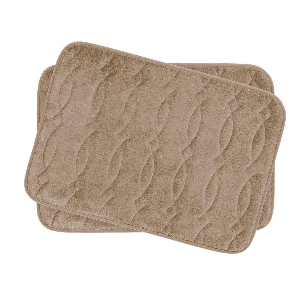 Grecian Linen 17 in. x 24 in. Memory Foam 2Piece Bath Mat SetYMB004262 The