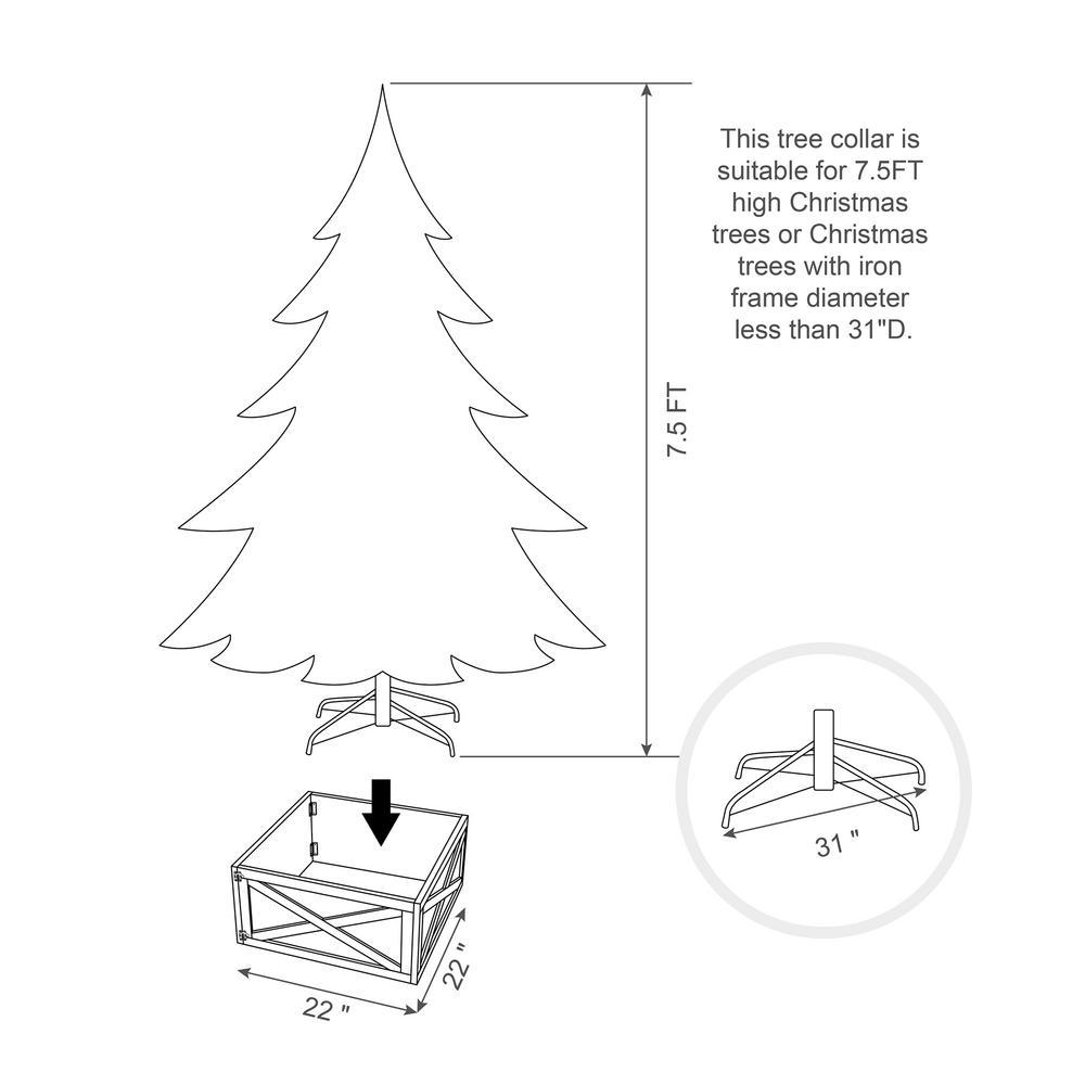 Glitzhome 22 09 In L Natural Wooden Tree Collar Kd 1106203434 The Home Depot