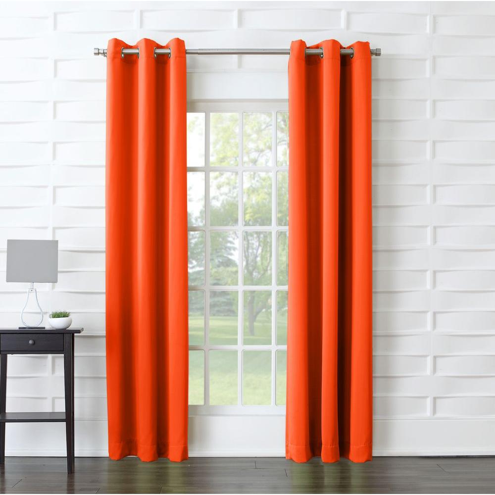 Sun Zero SemiOpaque Tovi Tangerine Room Darkening Curtain Panel 40