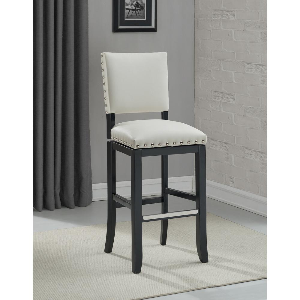 American Heritage Billiards Jaxon 30 In White Swivel Cushioned Bar White Swivel Cushioned Bar Stool