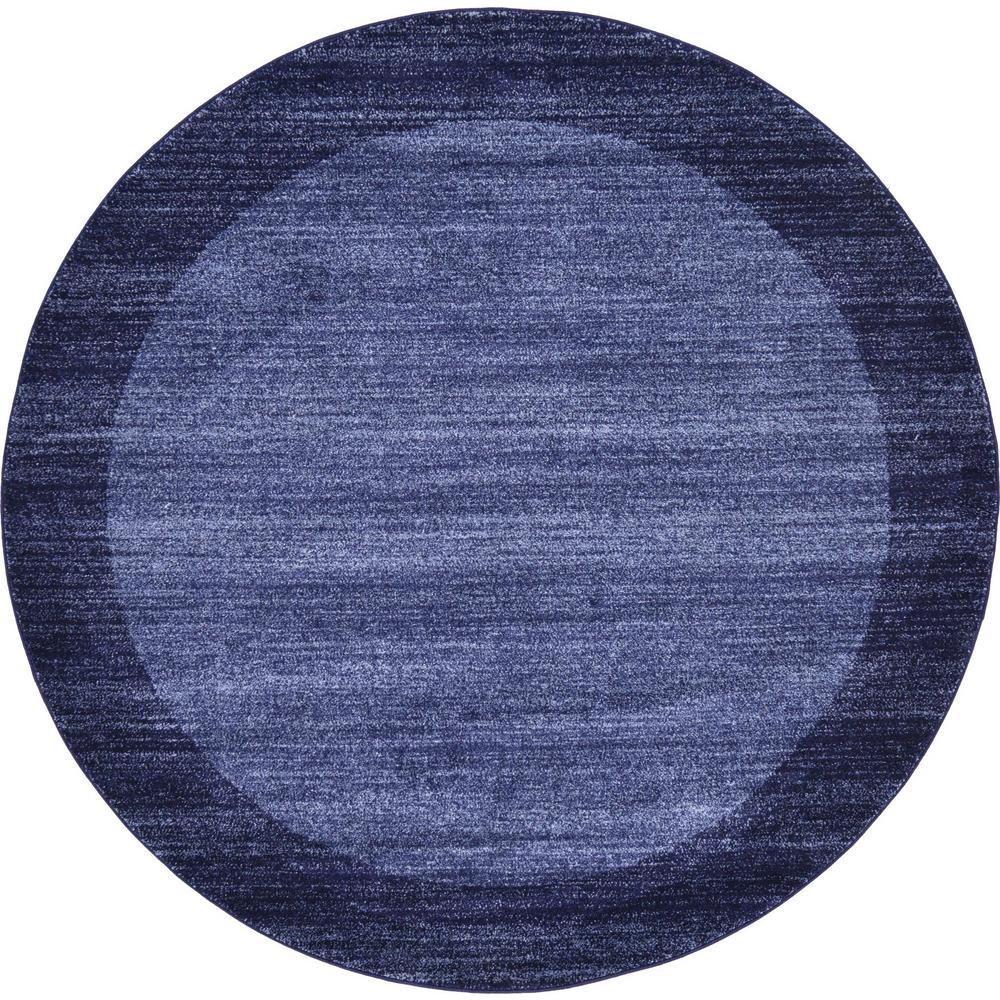 Unique Loom Trellis Navy Blue 6 ft. x 6 ft. Round Area Rug3116740