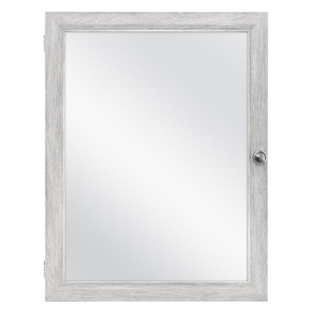 Glacier Bay 20 In X 26 In Recessed Or Surface Mount Framed Medicine Cabinet In Gray 83014 The Home Depot